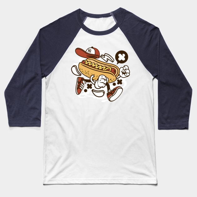 The Hot Dog Lover Baseball T-Shirt by Superfunky